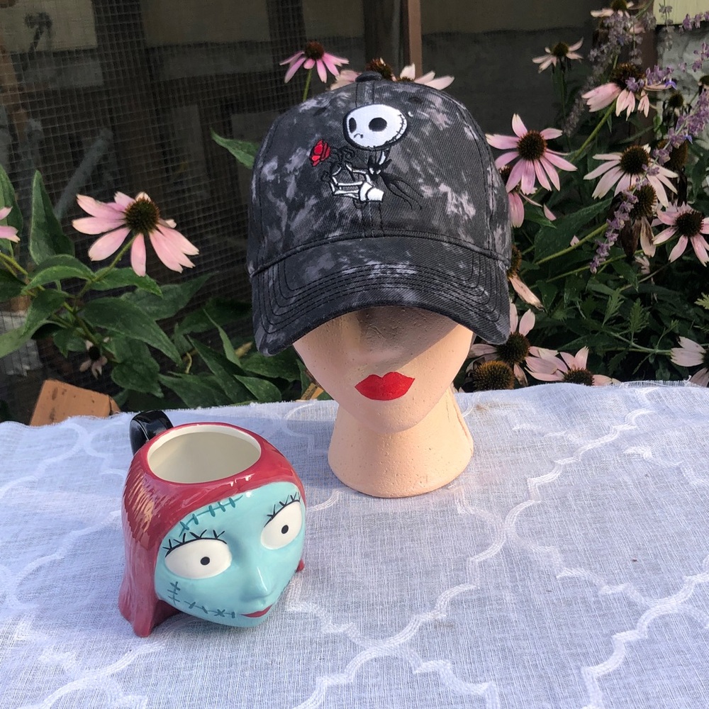DISNEY Tim Burton Nightmare before Christmas SALLY LG ceramic mug & JACK hat